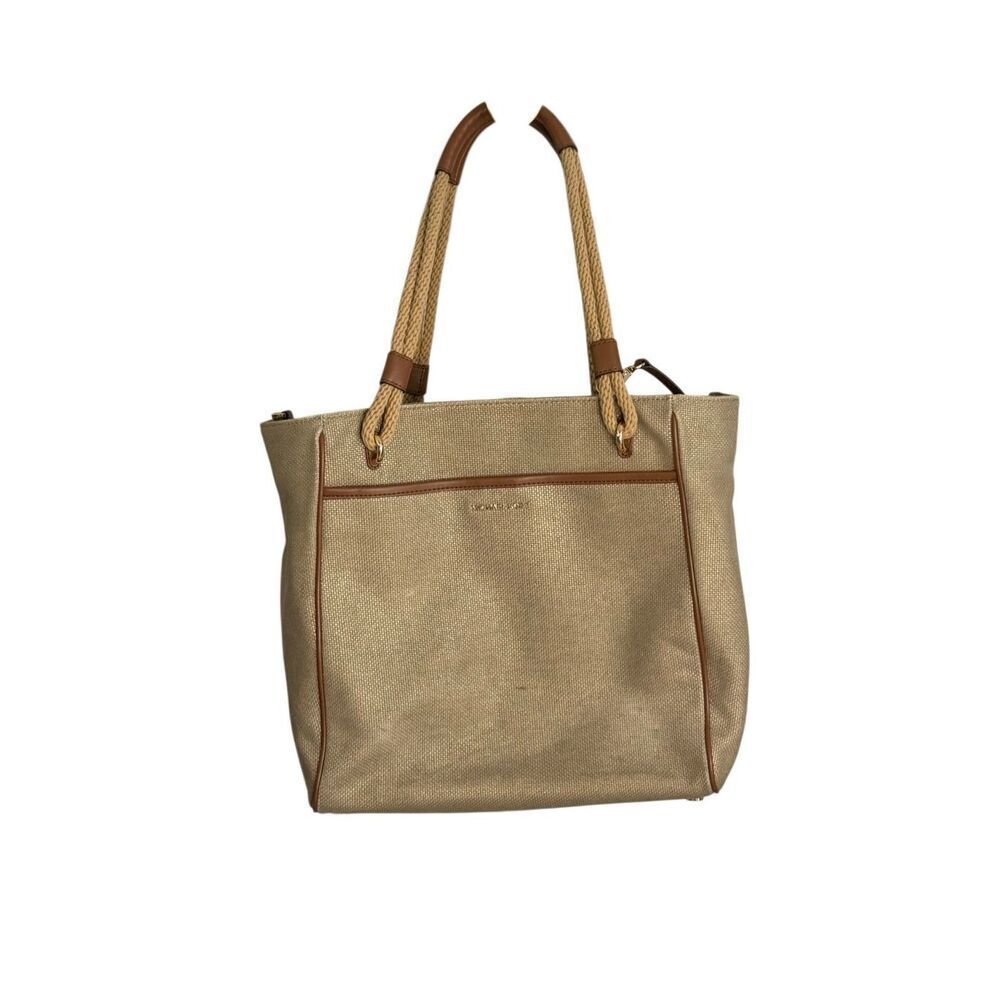 MICHAEL MICHAEL KORS Handbag Talia Large Cotton Gold Grab Bag Tote